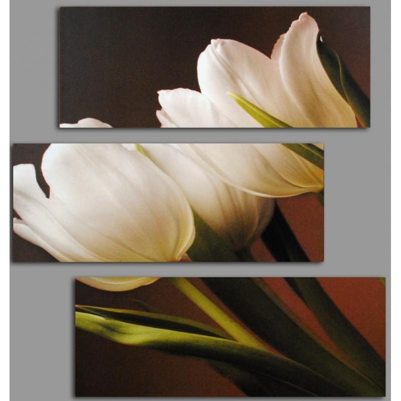 Třidílný dekorační obraz s motivem květin - 3D_6060_00002